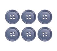 QUARKZMAN 6 Stück Bunte Knöpfe, 20mm 4 Löcher Harzknöpfe zum Annähen, Bastelknöpfe Runde Ersatzknöpfe Buttons für Nähen Mantel Hemden Kleidung DIY Handwerk Dekoration, Blau