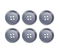 QUARKZMAN 6 Stück Bunte Knöpfe, 30mm 4 Löcher Harzknöpfe zum Annähen, Bastelknöpfe Runde Ersatzknöpfe Buttons für Nähen Mantel Hemden Kleidung DIY Handwerk Dekoration, Grau