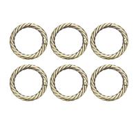 QUARKZMAN 6 Stück Frühling O Ringe 1" Runde Trigger Metall Snap Haken Kreis Messing Schlüsselring Clip Schlüsselanhänger für Taschen Handtaschen Geldbörsen Schlüsselring