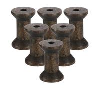 QUARKZMAN 6 Stück Holz Leerrolle, 1,2" x 2" Unvollendete Holzspulen Drahtweben Spulen Leerfäden für Handwerk DIY Kunst Stickerei Nähfaden Schnur, Braun