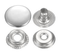 QUARKZMAN 60 Sets 15mm Druckknopf-Kappen Metall Druckknöpfe Legierung Aufnäh Knöpfe für Taschen Leder Marine Boot Segeltuch Kleidung (Silber)