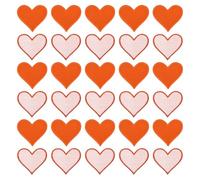 QUARKZMAN 60 Stück Herz Patches zum Aufbügeln, 6.8 x 7cm Flicken zum Aufbügeln, Bestickte Aufnäher zum Bügelflicken für Hut Jacke Jeans Rucksäcke DIY, Orange