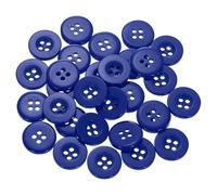 QUARKZMAN 60 Stück Knöpfe Blau Harz Knopf 15mm Kunststoff Bastelknöpfe 4-Loch Runde Kinderknöpfe Buttons zum Nähen für DIY Scrapbooking Deko Bekleidung Mantel Hemden Blusen Hosen Jacke