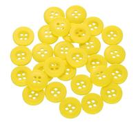 QUARKZMAN 60 Stück Knöpfe Gelb Harz Knopf 12,5mm Kunststoff Bastelknöpfe 4-Loch Runde Kinderknöpfe Buttons zum Nähen für DIY Scrapbooking Deko Bekleidung Mantel Hemden Blusen Hosen Jacke