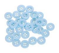 QUARKZMAN 60 Stück Knöpfe Hellblau Harz Knopf 10mm Kunststoff Bastelknöpfe 4-Loch Runde Kinderknöpfe Buttons zum Nähen für DIY Scrapbooking Deko Bekleidung Mantel Hemden Blusen Hosen Jacke