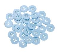 QUARKZMAN 60 Stück Knöpfe Hellblau Harz Knopf 15mm Kunststoff Bastelknöpfe 4-Loch Runde Kinderknöpfe Buttons zum Nähen für DIY Scrapbooking Deko Bekleidung Mantel Hemden Blusen Hosen Jacke