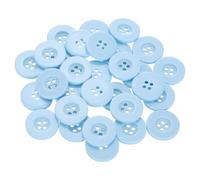 QUARKZMAN 60 Stück Knöpfe Hellblau Harz Knopf 20mm Kunststoff Bastelknöpfe 4-Loch Runde Kinderknöpfe Buttons zum Nähen für DIY Scrapbooking Deko Bekleidung Mantel Hemden Blusen Hosen Jacke