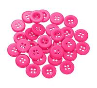 QUARKZMAN 60 Stück Knöpfe Rosarot Harz Knopf 12,5mm Kunststoff Bastelknöpfe 4-Loch Runde Kinderknöpfe Buttons zum Nähen für DIY Scrapbooking Deko Bekleidung Mantel Hemden Blusen Hosen Jacke