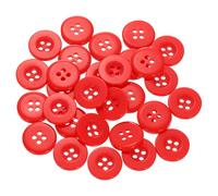 QUARKZMAN 60 Stück Knöpfe Rot Harz Knopf 15mm Kunststoff Bastelknöpfe 4-Loch Runde Kinderknöpfe Buttons zum Nähen für DIY Scrapbooking Deko Bekleidung Mantel Hemden Blusen Hosen Jacke