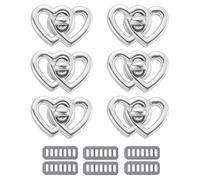 QUARKZMAN 6Stk Drehverschluss Schloss 1.46" x 0.98" Verschluss Befestigungen Für Handtasche Aluminiumlegierung Doppelherz Taschenverschluss Clip Zubehör Für DIY Handtasche Handwerk Silber