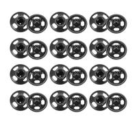QUARKZMAN 72 Set Sew-on Snap Buttons 8mm Metal Snap Fastener Buttons Fastener Press-Stud Clasps for Closure Purse Handbag Clothes Sewing Craft, Black