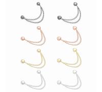 QUARKZMAN 8 Stück Magnetische Kleidungsclips, Rund/Herzförmig Kleidungsklammern mit Kette Kleider-Clips Hijab-Magnete für Kleidung Schals Hosenbeinen Brosche, Gold/Silber/Roségold/Schwarz
