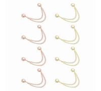 QUARKZMAN 8 Stück Magnetische Kleidungsclips, Rund Kleidungsklammern mit Kette Kleider-Clips Hijab-Magnete für Kleidung Schals Hosenbeinen Brosche, Gold/Roségold