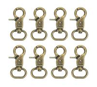 QUARKZMAN 8 Stück Metall Karabinerhaken Schlüsselanhänger, 15mm Swivel Trigger Verschlüsse Clips Schnallen Dreh Snap Ring Haken für Gurte Taschen Gürtel Lederhandwerk, Bronze