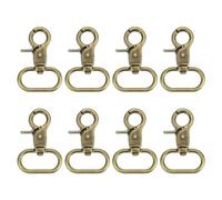 QUARKZMAN 8 Stück Metall Karabinerhaken Schlüsselanhänger, 25mm Swivel Trigger Verschlüsse Clips Schnallen Dreh Snap Ring Haken für Gurte Taschen Gürtel Lederhandwerk, Bronze