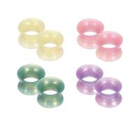 QUARKZMAN 8 Stück Silikon-Ohrstecker, 00g (10mm) Flexible Ohr-Tunnels Stecker Doppelflared Ohrring-Dehner für Frauen Männer, Gelb, Lila, Rosa, Grün