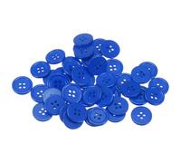QUARKZMAN 80 Stück Blau Knöpfe 18 mm Große Nähknöpfe 4 Löcher Harz Runde Bastelknöpfe Ersatzknöpfe für Mantel Kleidung Jacke Hemden Blazer DIY Handwerk Scrapbooking Dekoration