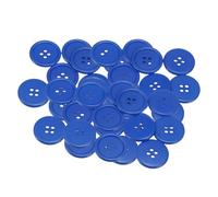 QUARKZMAN 80 Stück Blau Knöpfe 25 mm Große Nähknöpfe 4 Löcher Harz Runde Bastelknöpfe Ersatzknöpfe für Mantel Kleidung Jacke Hemden Blazer DIY Handwerk Scrapbooking Dekoration