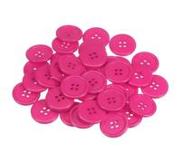 QUARKZMAN 80 Stück Dunkelrosa Knöpfe 25 mm Große Nähknöpfe 4 Löcher Harz Runde Bastelknöpfe Ersatzknöpfe für Mantel Kleidung Jacke Hemden Blazer DIY Handwerk Scrapbooking Dekoration