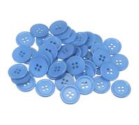 QUARKZMAN 80 Stück Hellblau Knöpfe 20 mm Große Nähknöpfe 4 Löcher Harz Runde Bastelknöpfe Ersatzknöpfe für Mantel Kleidung Jacke Hemden Blazer DIY Handwerk Scrapbooking Dekoration