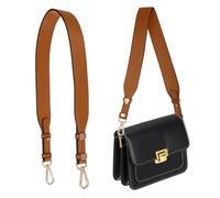 QUARKZMAN 80cm Leder-Gürtel Ersatz Crossbody 30-31.5 Zoll Verstellbare Tasche Gürtel Für Frauen Crossbody Taschen Schultertasche Handtasche Braun/Gold