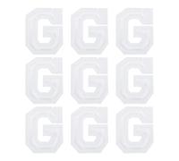 QUARKZMAN 9 Stück Buchstaben zum Aufbügeln, 4.7 cm Selbstklebende Chenille Buchstaben G, Gestickter Patch zum Aufbügeln für Kleidung, Stoffe, Schuhe, Taschen (Weiß)