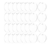 QUARKZMAN Acryl-Schlüsselanhänger-Rohlinge, 100 Stück 1,2 Zoll runde klare Acryl-Schlüsselanhänger 3 mm dicke Kreisscheiben-Rohlinge mit Löchern für Bastelarbeiten, Tags, Etiketten