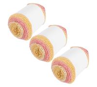 QUARKZMAN Acrylgarn zum Häkeln, 634 Yard 5-fädiges buntes weiches Häkelgarn Baumwollkuchen-Garn für DIY-Strickhandwerk Decken (3 Packx100g, Pink, Rot, Gelb)