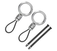 QUARKZMAN Autoschlüsselanhänger, abnehmbarer Ring Schlüsselanhänger Universal Anti Verlust Metallschnalle Schlüsselhalter mit 3,15 Zoll Gurt für Männer und Frauen (Silber, Packung mit 2)