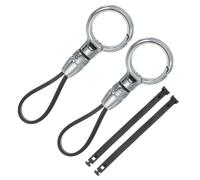 QUARKZMAN Autoschlüsselanhänger, abnehmbarer Ring Schlüsselanhänger Universal Anti Verlust Metallschnalle Schlüsselhalter mit 1,5 Zoll Gurt für Männer und Frauen (Silber, Packung mit 2)