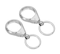 QUARKZMAN Autoschlüsselanhänger, abnehmbarer Schlüsselanhänger mit Metallschnalle und Ring (Silber, Packung mit 2)