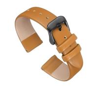 QUARKZMAN Braunes Echtes Leder Armband 18mm Breite Flach Dünnes Elegantes Leder Uhrband Schwarze Schnalle Für Männer Und Frauen