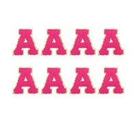 QUARKZMAN Chenille Buchstaben Patches 2.2 Zoll Selbstklebende Buchstaben A Aufnäher Aufbügeln Gestickte Patches Buchstaben Aufkleber Applikation Zum Reparieren Von Kleidung (Rosenrot 8 pcs)