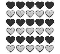 QUARKZMAN Flicken zum Aufbügeln Patches zum Aufbügeln Schwarz Bügelflicken Aufbügelbilder Herzförmige Aufnäher für Kleidung Jacken Rucksäcke Reparieren Dekorationen 30Stk,40x35mm