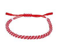 QUARKZMAN Geflochtene Armbander, Karomuster Verstellbar Gewebtes Band Handgemachte Schnur Stylisches Accessoire Für Frauen Männer Freundschaftsgeschenk Rot+Weiß