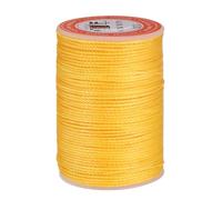 QUARKZMAN Gewachst Nähgarn für Nähmaschine 0,8mm x 55m, Runder Wachsfaden, Sattlergarn, Polyester Garn für Leder Nähen, Buchbinden, Reparatur, geflochtene Armbänder, Gelb