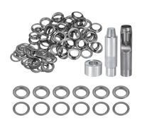 QUARKZMAN Grommet Werkzeug Kit, 100 Pcs 20mm Ösen mit 2 Ösenzange & 1 Scheiben Set, Metallösen Kupfer Tülle Stanzwerkzeug für Stoff Planen Leder Gewebe Vorhang Poolabdeckung, Hellschwarz