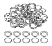 QUARKZMAN Grommet Werkzeug Kit 20mm Tülle 40 Sets Ösen Scheiben Ösenzange Set Planenösen Rostfrei Silber Schlagösen mit Box für Planen Leder Stoff Vorhang Poolabdeckung Kleidung, Silber