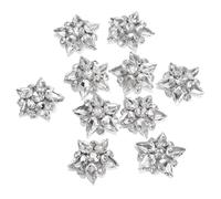 QUARKZMAN Handgemachte Sternperlen-Aufnäher, 10 Stück Glas Kristall Strass Applikationen Stern Aufnäher für DIY-Nähzubehör, Weiß