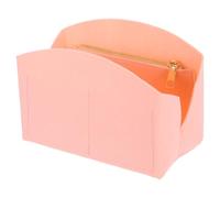 QUARKZMAN Handtaschen-Organizer-Einsatz, tragbare Filz-Organizer-Taschen mit Metallreißverschluss, Mehreren Fächern, Handtaschenfutter für gewölbte Satchel (20 cm x 10 cm x 14 cm, Pink)