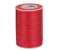 QUARKZMAN Ledergarn Gewachst, 0.8mm x 55m, Runder Wachsfaden, Sattlergarn, Polyester Garn für Leder Nähen, Buchbinden, Reparatur, geflochtene Armbänder, Rot