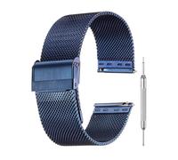 QUARKZMAN Mesh Uhrenarmbänder für Männer und Frauen, Edelstahl Schnellwechsel-Mesh Uhrenarmband Milanese Armband Verstellbares Ersatzarmband mit Werkzeugen für Geschenke (24mm, Dunkelblau)