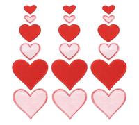 QUARKZMAN Patches zum Aufbügeln 30 Stück, 2.5/4/7cm Herz Flicken zum Aufbügeln, Bestickte Aufnäher zum Aufbügeln Bügelflicken für Hut Jacke Jeans Rucksäcke DIY Dekoration(Rot)