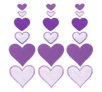 QUARKZMAN Patches zum Aufbügeln 30 Stück, 2.5/4/7cm Herz Flicken zum Aufbügeln, Bestickte Aufnäher zum Aufbügeln Bügelflicken für Hut Jacke Jeans Rucksäcke DIY Dekoration(Lila)