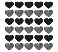 QUARKZMAN Patches zum Aufbügeln 30 Stück, 4cm Herz Flicken zum Aufbügeln, Bestickte Aufnäher zum Aufbügeln Bügelflicken für Hut Jacke Jeans Rucksäcke DIY Dekoration(Schwarz)