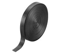 QUARKZMAN PU Lederriemen, 10mm*5m Lederband flach Lederbesatzband Umklappbare Lederstreifen Kunstleder Zum Selbernähen Basteln Handtaschen Schulranzen Rucksäcke - Schwarz
