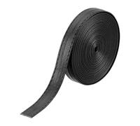 QUARKZMAN PU Lederriemen, 12mm*3m Lederband flach Lederbesatzband Umklappbare Lederstreifen Kunstleder Zum Selbernähen Basteln Handtaschen Schulranzen Rucksäcke - Schwarz