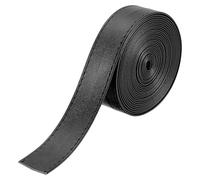 QUARKZMAN PU Lederriemen, 20mm*3m Lederband flach Lederbesatzband Umklappbare Lederstreifen Kunstleder Zum Selbernähen Basteln Handtaschen Schulranzen Rucksäcke - Schwarz