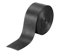 QUARKZMAN PU Lederriemen, 30mm*3m Lederband flach Lederbesatzband Umklappbare Lederstreifen Kunstleder Zum Selbernähen Basteln Handtaschen Schulranzen Rucksäcke - Schwarz