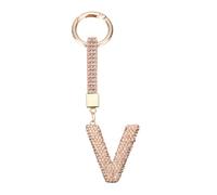 QUARKZMAN Schlüsselanhänger v, Schlüsselanhänger Buchstabe, Buchstaben Anhänger, Glitzer Strass Auto Anhänger mit Anfangsbuchstaben für Frauen, Taschen DIY, Gold